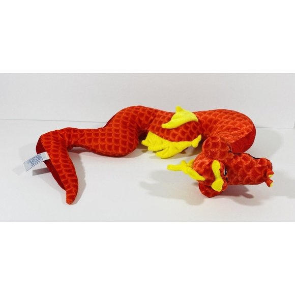 BJ Toy Company Red Sea Serpent Dragon 17” Plush Stuffed Toy Mythical Reptile - Picture 10 of 11